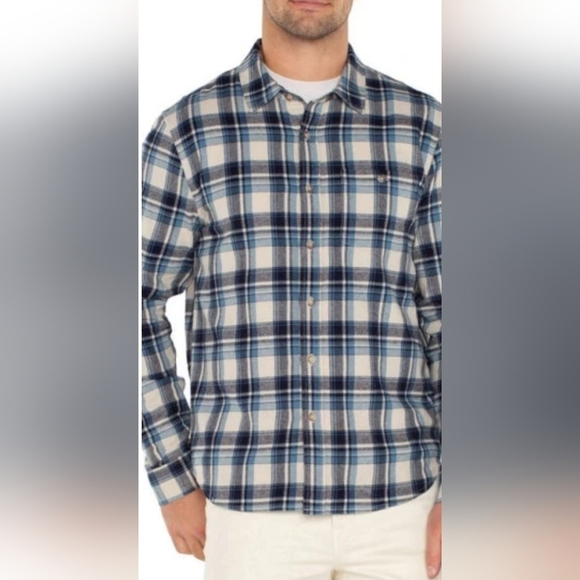 LIVERPOOL Men's size Small Long Sleeve Button front plaid woven shirt. - Picture 1 of 11